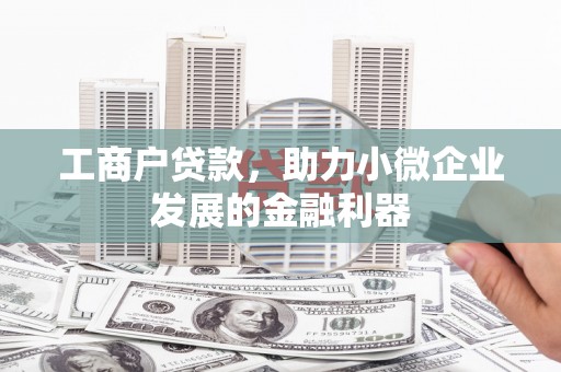 永济工商户贷款，助力小微企业发展的金融利器
