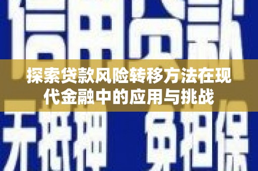 永济探索贷款风险转移方法在现代金融中的应用与挑战