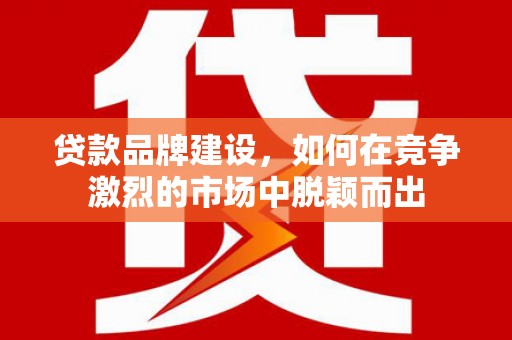 永济贷款品牌建设，如何在竞争激烈的市场中脱颖而出