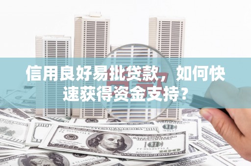 永济信用良好易批贷款，如何快速获得资金支持？