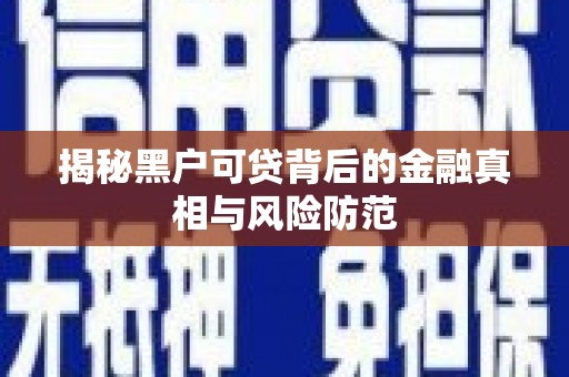永济揭秘黑户可贷背后的金融真相与风险防范