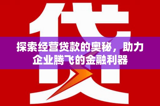 永济探索经营贷款的奥秘，助力企业腾飞的金融利器