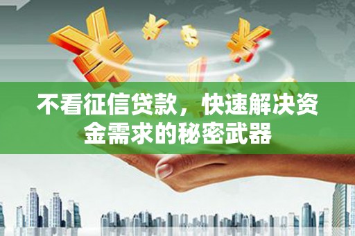 永济不看征信贷款，快速解决资金需求的秘密武器