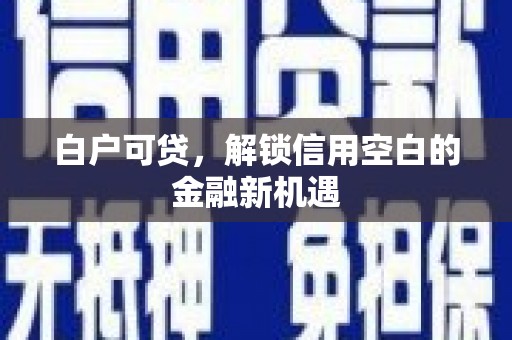 永济白户可贷，解锁信用空白的金融新机遇