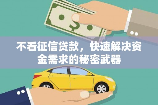 永济不看征信贷款，快速解决资金需求的秘密武器
