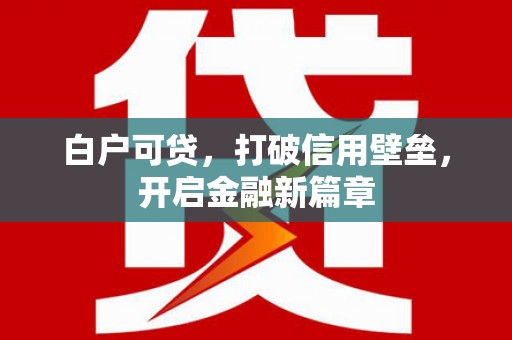 永济白户可贷，打破信用壁垒，开启金融新篇章