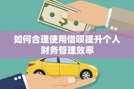 永济如何合理使用借呗提升个人财务管理效率
