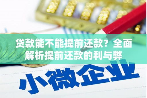永济贷款能不能提前还款？全面解析提前还款的利与弊