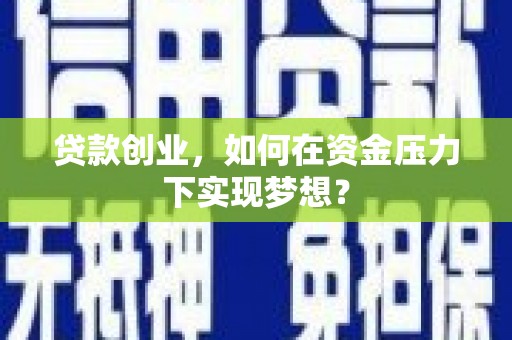 永济贷款创业，如何在资金压力下实现梦想？