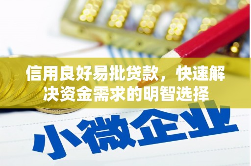 永济信用良好易批贷款，快速解决资金需求的明智选择