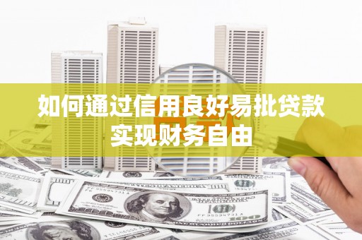 永济如何通过信用良好易批贷款实现财务自由
