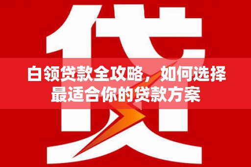 永济白领贷款全攻略，如何选择最适合你的贷款方案
