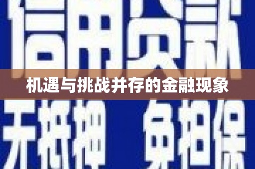 永济机遇与挑战并存的金融现象