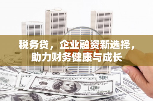 永济税务贷，企业融资新选择，助力财务健康与成长