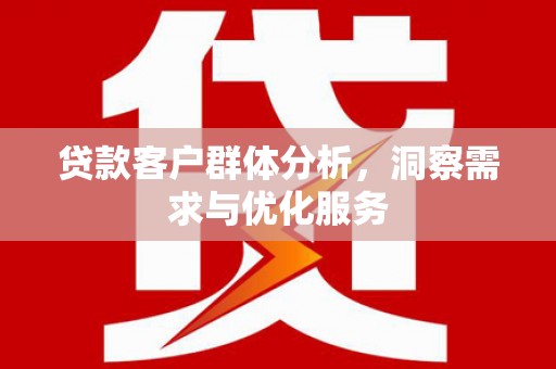 永济贷款客户群体分析，洞察需求与优化服务